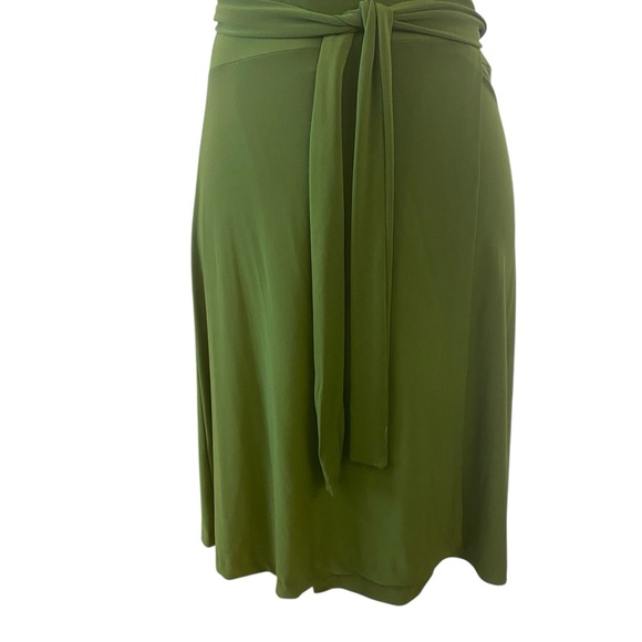 Norma Kamali Womens Green Stretch Wrap Dress - Picture 4 of 6
